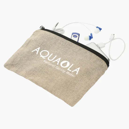 Recycled Cotton Twill Travel Pouch - 24-Hour Production