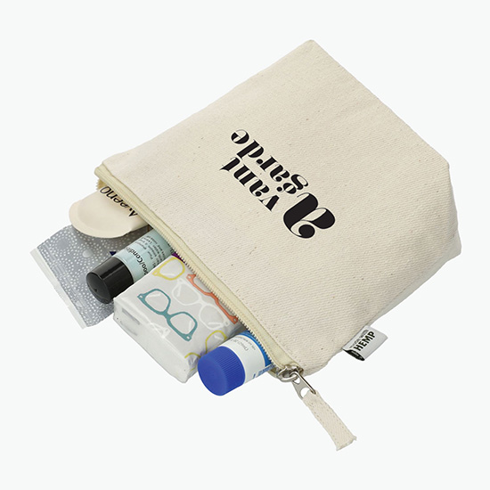 Hemp Cotton Zippered Pouch - 24-Hour Production
