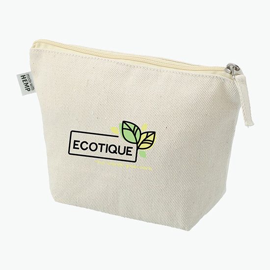 Hemp Cotton Zippered Pouch - Full Color
