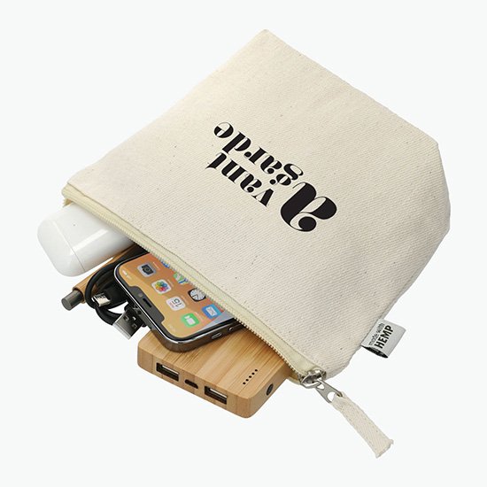 Hemp Cotton Zippered Pouch