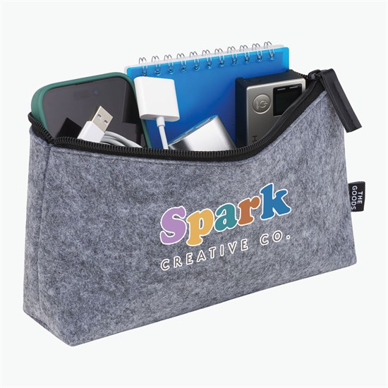 The Goods Recycled Felt Zippered Pouch - Full Color