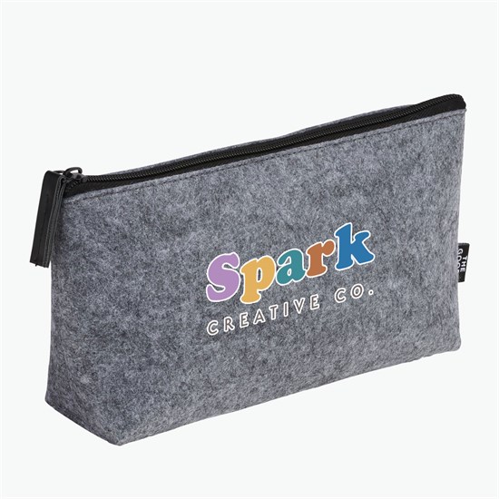 The Goods Recycled Felt Zippered Pouch - Full Color