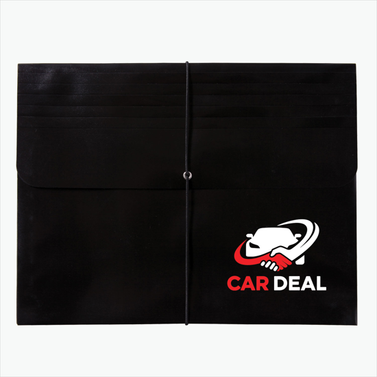 Opaque Dual Gusset Portfolio - Multi-Color Imprint