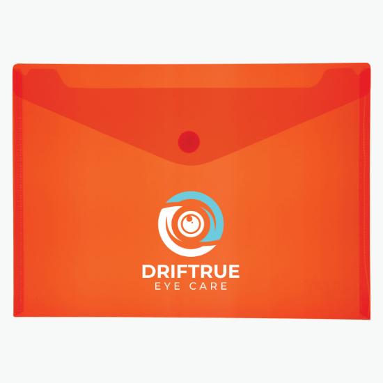 Velcro® Closure Translucent Portfolio - Multi-Color Imprint