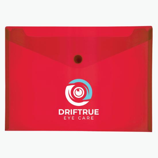 Velcro® Closure Translucent Portfolio - Multi-Color Imprint