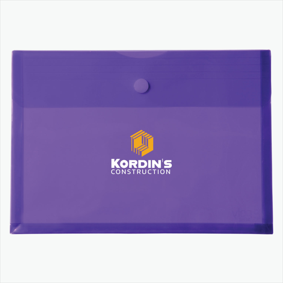 Legal Size Poly Envelope with Velcro Closure - Multi-Color Imprint