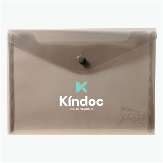 Translucent Poly Document Envelope with Snap Closure - Multi-Color Imprint - 7 x 9 3/4