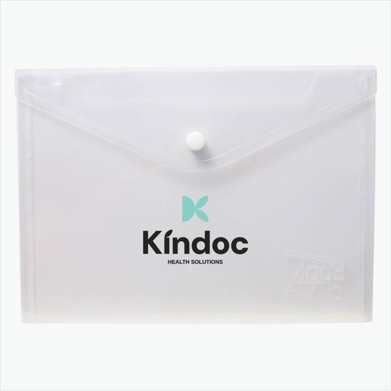 Translucent Poly Document Envelope with Snap Closure - Multi-Color Imprint - 7 x 9 3/4