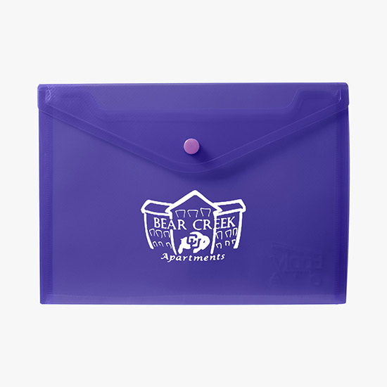 Translucent Poly Document Envelope with Snap Closure - One-Color Imprint - 7 x 9 3/4