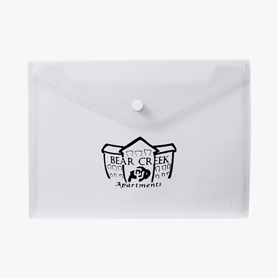 Translucent Poly Document Envelope with Snap Closure - One-Color Imprint - 7 x 9 3/4
