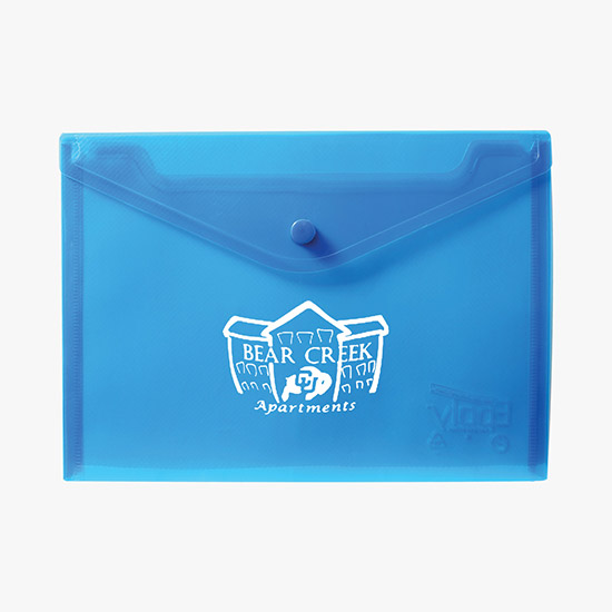 Translucent Poly Document Envelope with Snap Closure - One-Color Imprint - 7 x 9 3/4