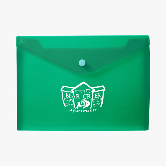 Translucent Poly Document Envelope with Snap Closure - One-Color Imprint - 7 x 9 3/4