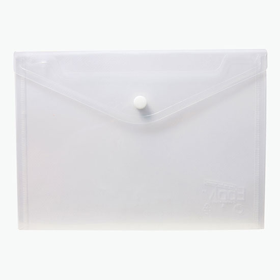 Translucent Poly Document Envelope with Snap Closure - Blank - 7 x 9 3/4