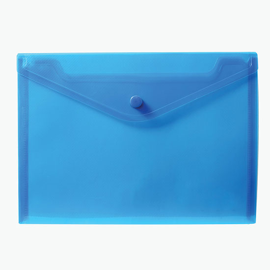 Translucent Poly Document Envelope with Snap Closure - Blank - 7 x 9 3/4