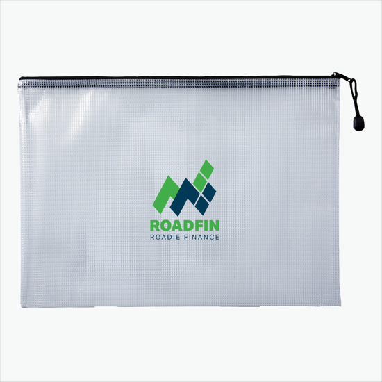 Large PolyWeave Zippered Pouch - Multi-Color Imprint