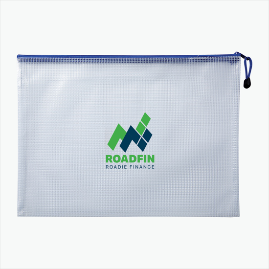 Large PolyWeave Zippered Pouch - Multi-Color Imprint