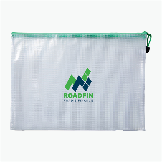 Large PolyWeave Zippered Pouch - Multi-Color Imprint
