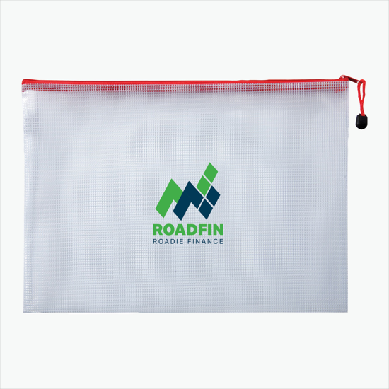 Large PolyWeave Zippered Pouch - Multi-Color Imprint