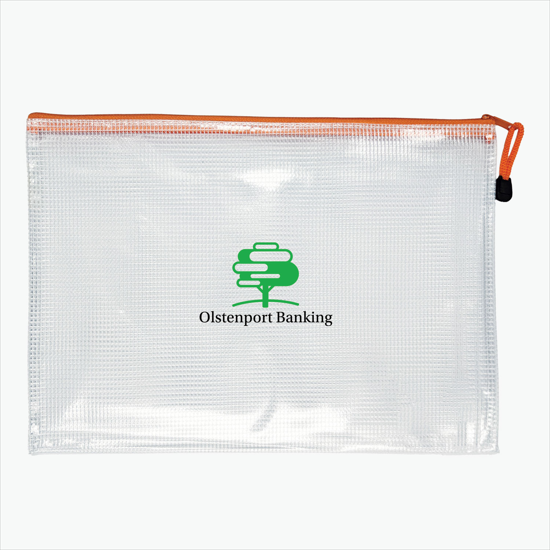 Medium PolyWeave Zippered Pouch - Multi-Color Imprint