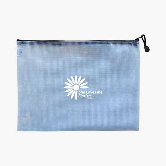 Medium PolyWeave Zippered Pouch - One-Color Imprint