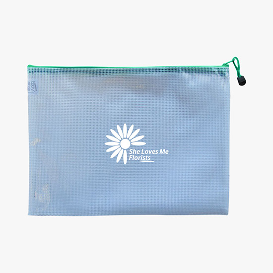 Medium PolyWeave Zippered Pouch - One-Color Imprint