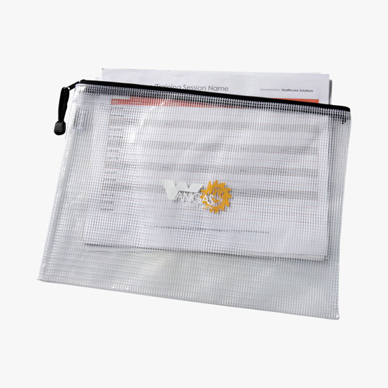 Medium PolyWeave Zippered Pouch - One-Color Imprint