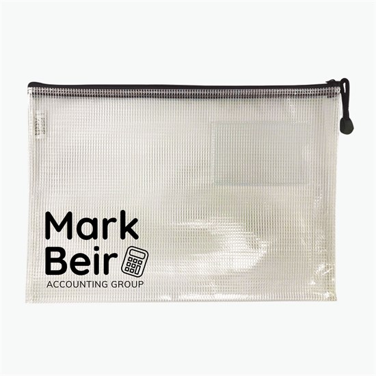 PolyWeave Zippered Document Pouch - One-Color Imprint