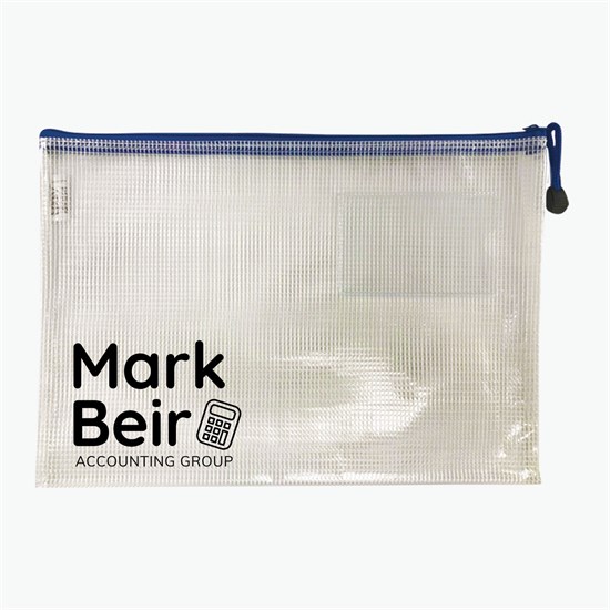 PolyWeave Zippered Document Pouch - One-Color Imprint