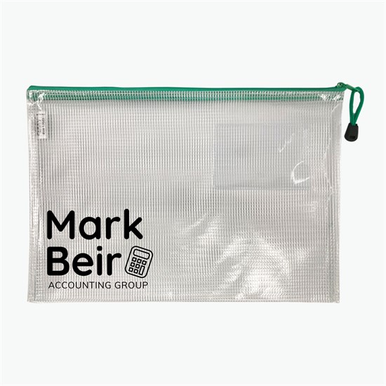 PolyWeave Zippered Document Pouch - One-Color Imprint