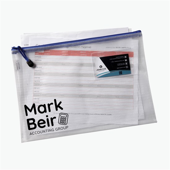 PolyWeave Zippered Document Pouch - One-Color Imprint