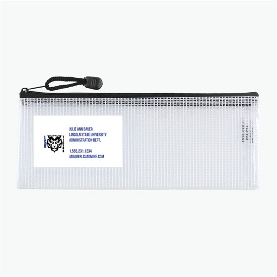 PolyWeave Zippered Pouch with Business Card Holder - 4 x 10 - Blank