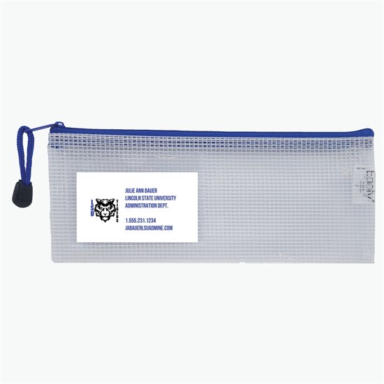 PolyWeave Zippered Pouch with Business Card Holder - 4 x 10 - Blank