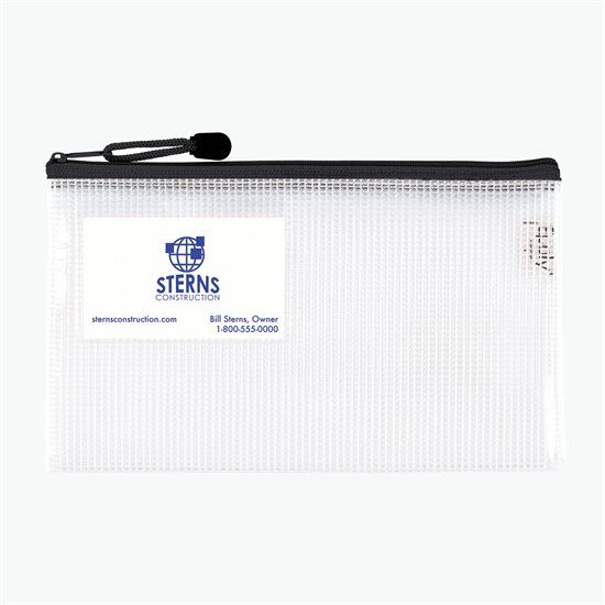 PolyWeave Zippered Pouch with Business Card Holder - 6 x 10 - Blank