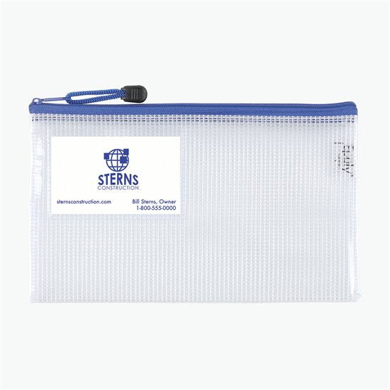 PolyWeave Zippered Pouch with Business Card Holder - 6 x 10 - Blank