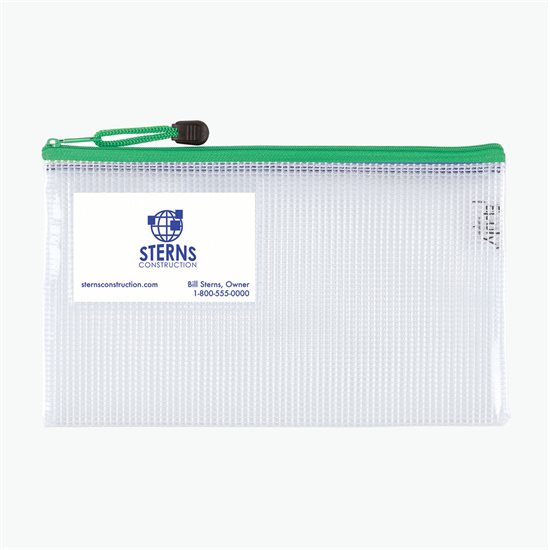 PolyWeave Zippered Pouch with Business Card Holder - 6 x 10 - Blank