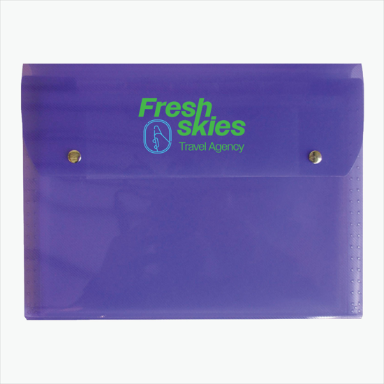 Translucent Snap Carry Case with 6-Pocket File - Multi-Color Imprint