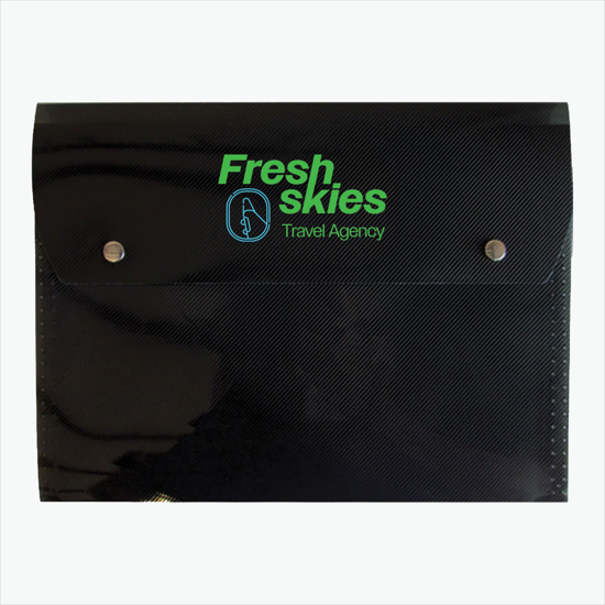 Translucent Snap Carry Case with 6-Pocket File - Multi-Color Imprint