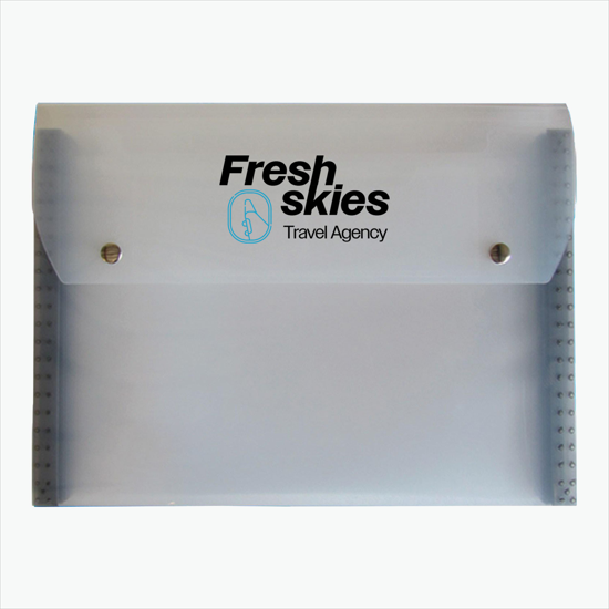 Translucent Snap Carry Case with 6-Pocket File - Multi-Color Imprint