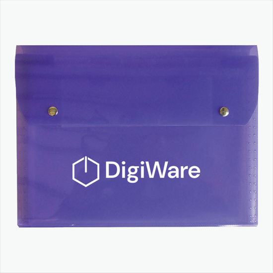 Translucent Snap Carry Case with 6-Pocket File - One-Color Imprint