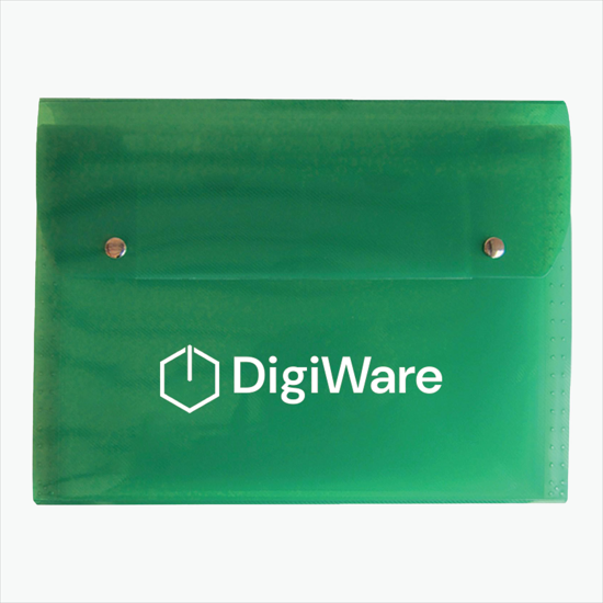 Translucent Snap Carry Case with 6-Pocket File - One-Color Imprint
