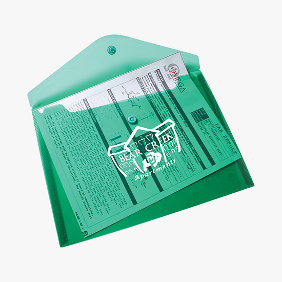 Translucent Poly Document Envelope with Snap Closure - One-Color Imprint - 7 x 9 3/4
