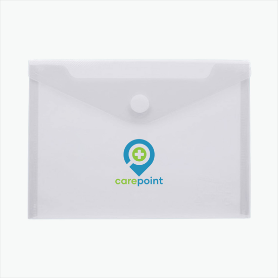 Translucent Poly Document Envelope with Velcro Closure - Multi-Color Imprint - 7 x 9 3/4