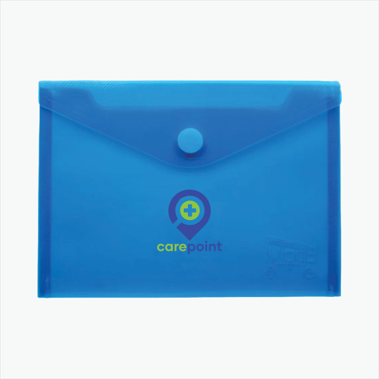 Translucent Poly Document Envelope with Velcro Closure - Multi-Color Imprint - 7 x 9 3/4