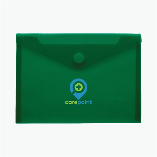 Translucent Poly Document Envelope with Velcro Closure - Multi-Color Imprint - 7 x 9 3/4