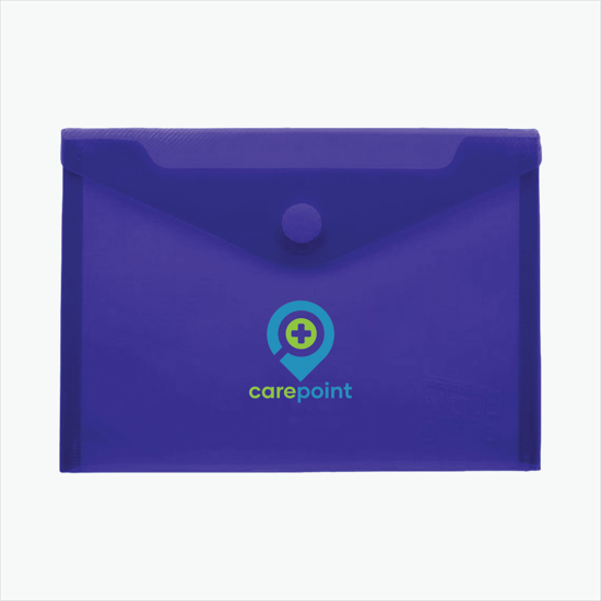 Translucent Poly Document Envelope with Velcro Closure - Multi-Color Imprint - 7 x 9 3/4