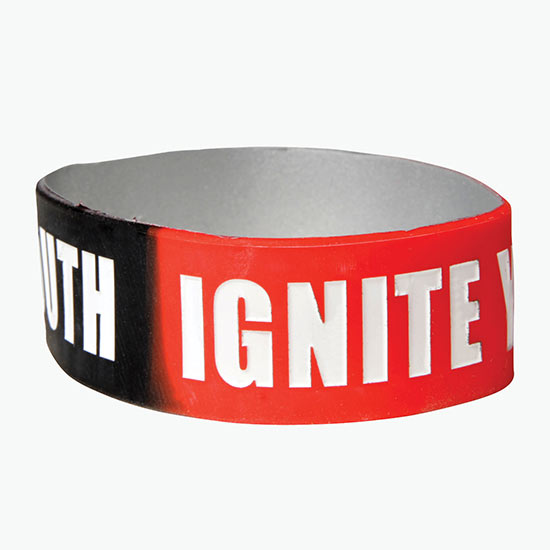 Wide Two-Tone Debossed Wristband - Adult Size