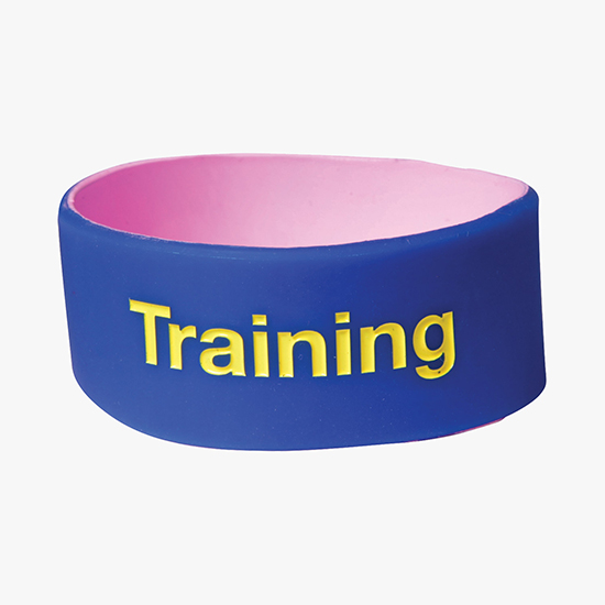 Wide Two-Tone Debossed Wristband - Adult Size