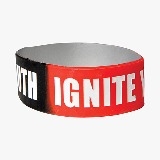 Wide Two-Tone Debossed Wristband - Adult Size