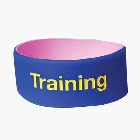 Wide Two-Tone Debossed Wristband - Adult Size
