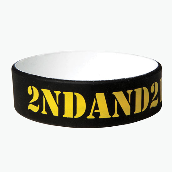 Wide Two-Tone Debossed Wristband - Adult Size